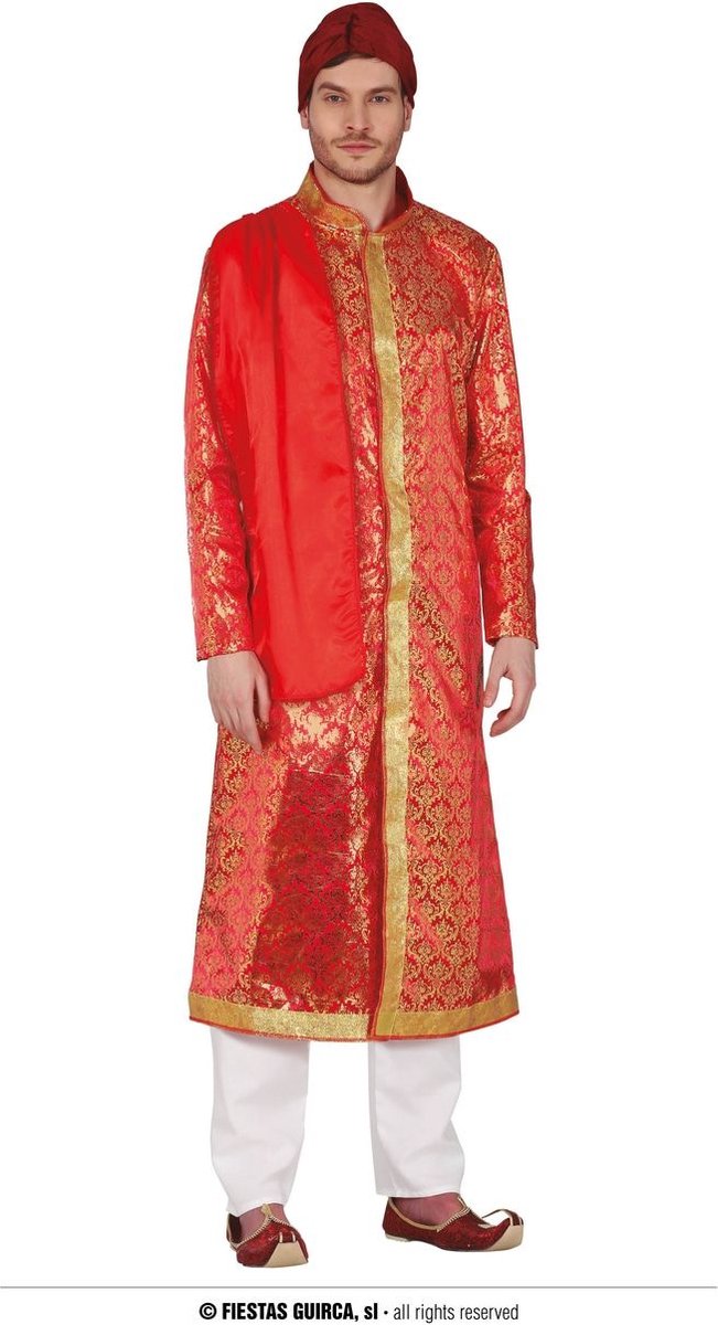 Bollywood & India Kostuum | Rijke Bollywood Prins | Man | Maat 48-50 | Carnaval kostuum | Verkleedkleding